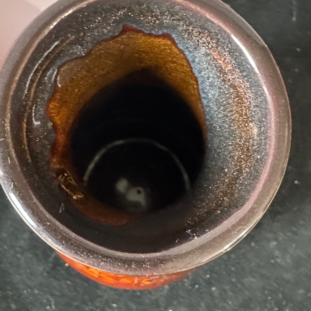 Art pottery vase with brown drip glaze - Picture 5 of 7